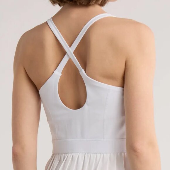NEW Z by Zella Nordstrom Tiebreak Crossback Pleated Active Dress Large White $99 - Picture 5 of 9